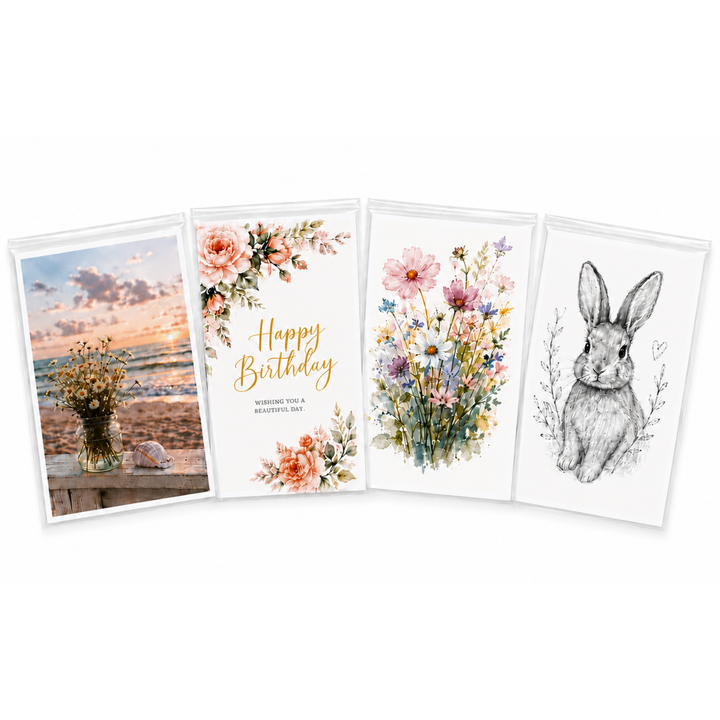 A5 prints and artwork inside clear self-seal cello bags from CelloBag.co.uk