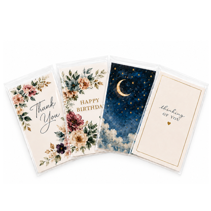 C6 greeting cards and invitations inside clear self-seal cello bags from CelloBag.co.uk