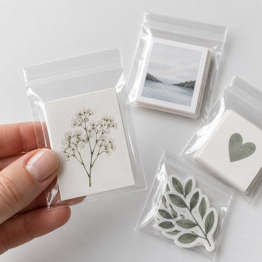 Small paper item protected in a clear self-seal cello bag from CelloBag.co.uk